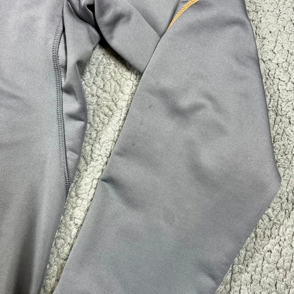 Salomon ActiTherm Mens Large Grey 1/4 Zip Hooded Pullover Jacket Orange Trim